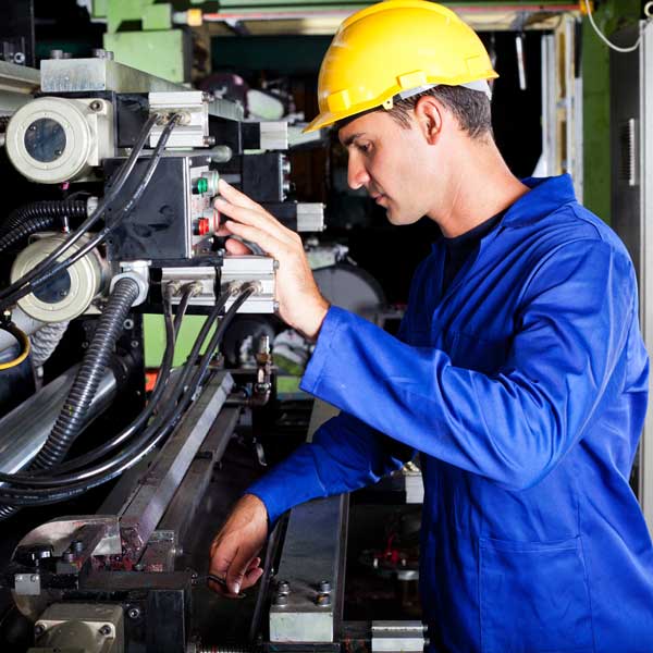 man working on equipment