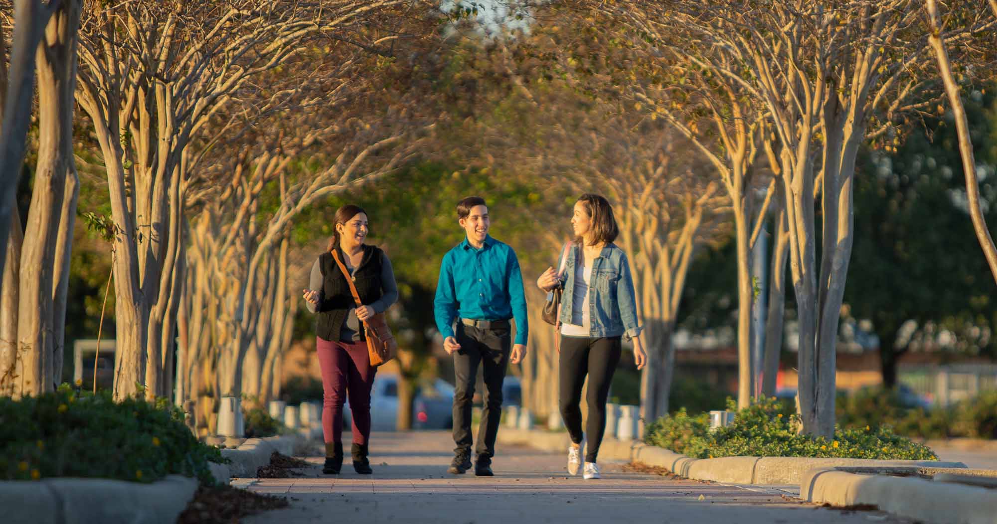 students walking